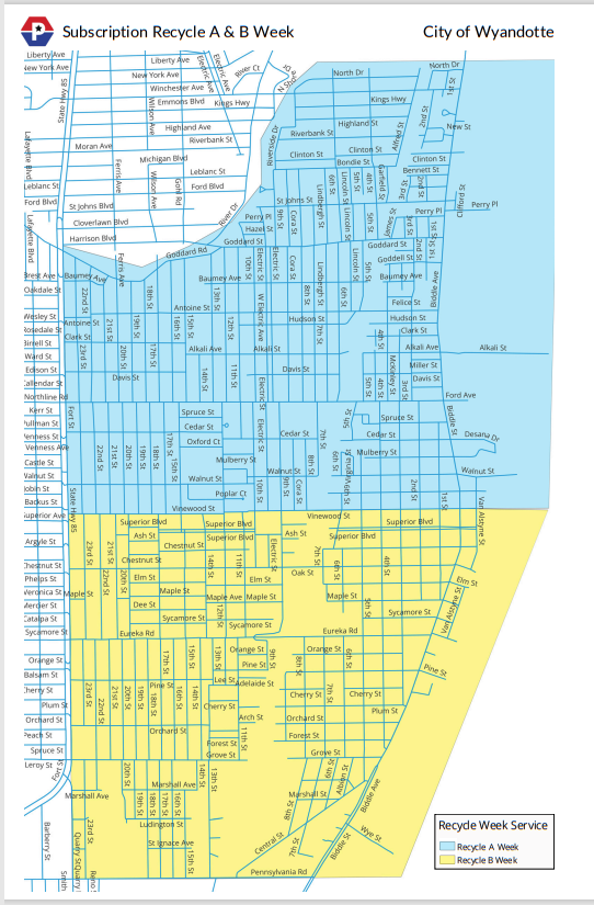 City Of Wyandotte Recycle Collection Map